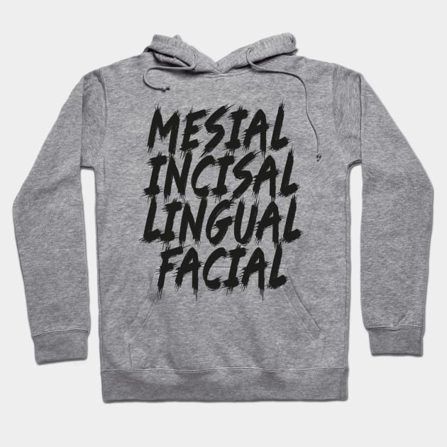 dental- Mesial Incisal Lingual Facial Hoodie by kadoja